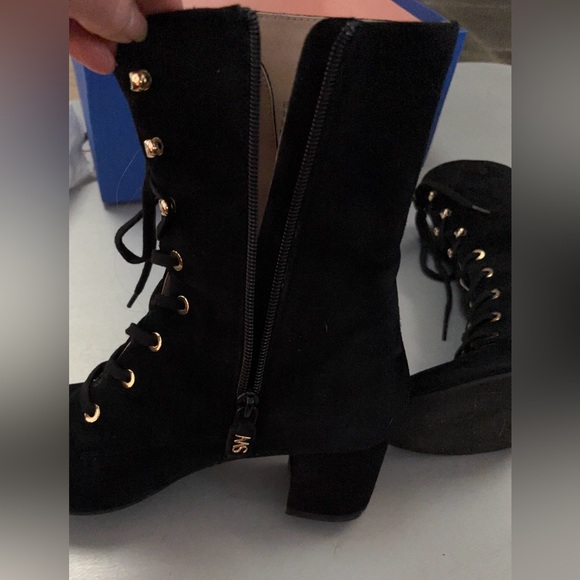 Stuart Weitzman  Black Lace-Up Ankle Boots 7.5 - Picture 8 of 15